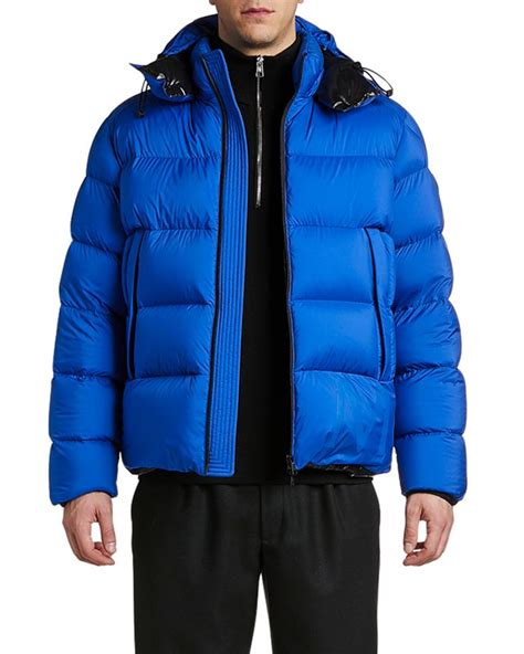 moncler mens wilms hooded puffer coat  blue modesens mens outdoor jackets puffer coat