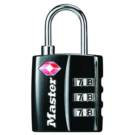 master lock tsa accepted black set   combination luggage padlock