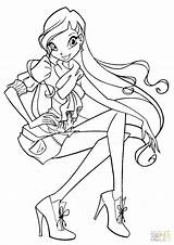 Winx Stella Club Coloring Pages High Resolution Color Print Printable Colorings Book Getcolorings Drawing sketch template