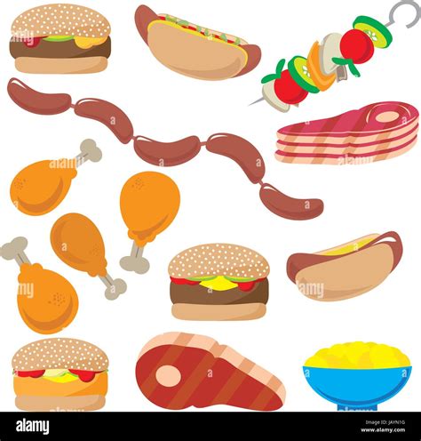 bbq food cartoon vectors stock vector image art alamy