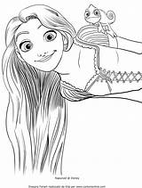 Rapunzel Coloring Pascal Shoulder Pages Her Cartonionline sketch template