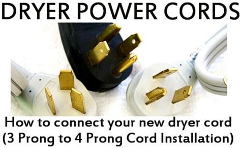 Dryer Power Cord 3 Prong To 4 Prong How To Wire