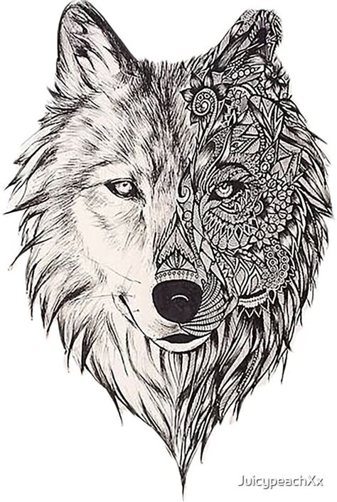mandala wolf vol stickers  juicypeachxx redbubble