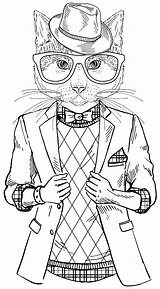 Coloring Cool Pages Cat Fat Adults Book Adult Boys Cats Hipster Printable Books Color Colorear People Sheets Print Para Animal sketch template