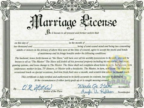 93 [pdf] Marriage Licence Template Free Printable Download