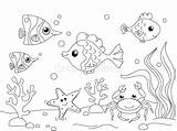 Coloring Underwater Sea Ocean Fish Children Bottom Animals Inhabitants Illustration Stock Vector Clipart Life Raster Royalty Marine Dreamstime Collection Animal sketch template