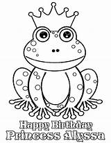 Frog Coloring Birthday Printable Prince Princess Pages Party Personalized Activity Frogs Colouring Color Happy Favor Kids Childrens Etsy Sheets Pdf sketch template