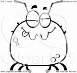 Tick Coloring Drunk Chubby Outlined Clipart Vector Cartoon Regarding Notes sketch template