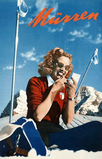 muerren skiing switzerland 1930s mad men art vintage ad art collection