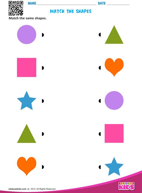 match  shapes shapes worksheet kindergarten shape activities