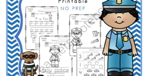 police unit printable toddler  preschool printables