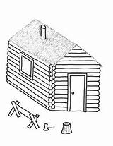 Cabin Log Coloring Pages House Easy Drawing Cabins Template Sketches Printable Getdrawings Clipart Choose Board Houses sketch template