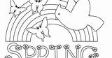 Coloring Pages Rainbow Spring Rainbows Printable Kids sketch template