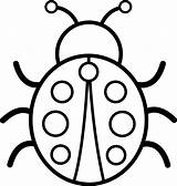 Ladybug Clip Colorable Cute Line Bug Coloring Lady Pages Para Colorear Dibujo Pintar Sweetclipart sketch template