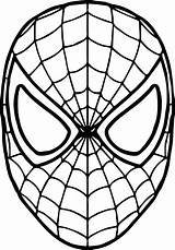 Spiderman Mask Colorier Feuilles sketch template