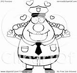 Police Chubby Loving Woman Clipart Cartoon Outlined Coloring Vector Cory Thoman Regarding Notes sketch template