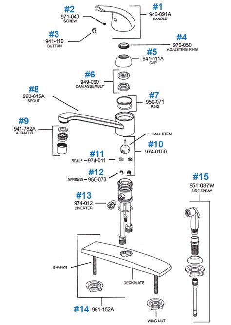 pfister kitchen faucet parts diagram dandk organizer