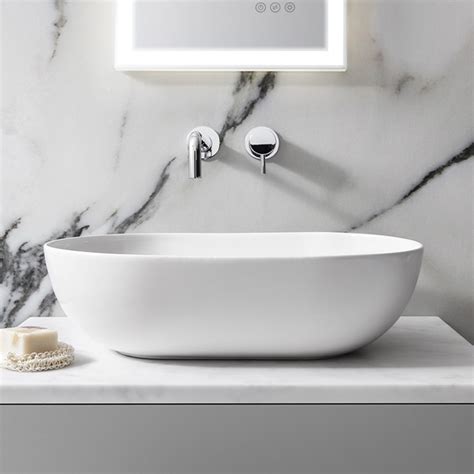 lavabo dappoggio bianco opaco ceramica globo  edge   cm