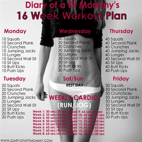 16 Week No Gym Home Workout Plan Diary Of A Fit Mommy