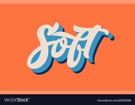 orange blue white soft hand written word text vector image