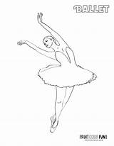 Ballerina Dancer sketch template