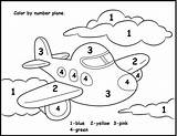 Airplane Numbers sketch template