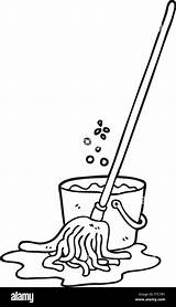 Mop Bucket Cartoon Drawn Freehand Alamy sketch template