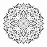 Mandala Coloriage Circulaire Motif Circular Ornamental Ornemental Livre Blanc sketch template