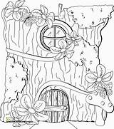 Coloring Fairy Pages House Houses Printable Adult Colouring Gnome Mushroom Coloriage Color Para Drawing Ausmalbilder Stamps Mining Clipart Kids Print sketch template