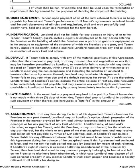 missouri residential lease agreement form   page
