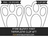 Bunny Feet Easter Template Clipart Printable Templates Ears Clip Footprints Outline Printables Pattern Print Paws Paw Moreprintabletreats sketch template