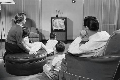 brits   watching television  black  white