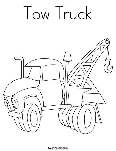 tow truck coloring page twisty noodle