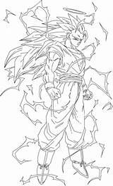 Coloring Goku Super Saiyan Pages Ssj3 Dragon Ball Para Colorir Pintar Desenhos Dragonball Popular Pasta Escolha Coloringhome Lineart sketch template