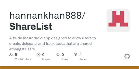 github hannankhansharelist    list android app designed   users  create