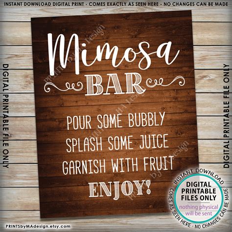 mimosa bar sign    mimosa bridal brunch bridal shower