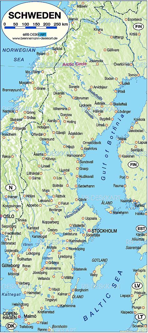 karte von schweden land staat welt atlasde