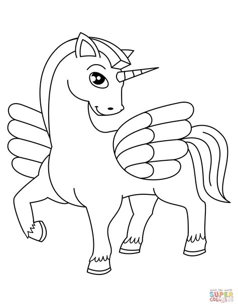 unicorn cu aripi dragut de colorat desene de colorat gratis