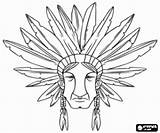 Indian Coloring Face Pages Native Chief Tribe Feathers Americans Indians Drawing Feather Chef Draw Oncoloring Choose Board Printablecolouringpages sketch template