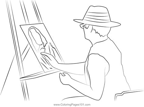 painter artist coloring page  kids  artists printable coloring