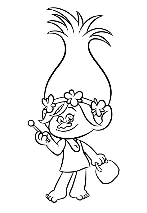 princess poppy coloring page trolls   worksheets