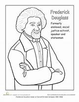 Coloring Pages Douglass Frederick Parks Rosa Drawing Justice Social Garrison Ellen African Month American Printable Activists Robbins Color Comments Popular sketch template