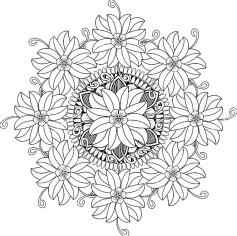 mandala flower  print coloring page  printable coloring pages