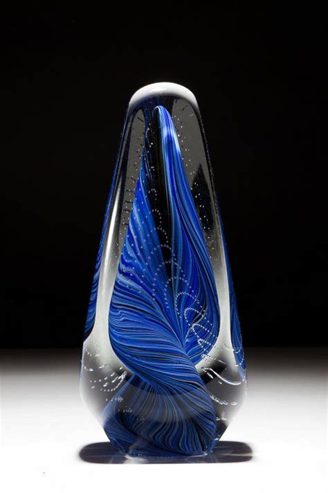 Threaded Tetra In Cobalt Glass Art Sculpture Glass Art Sculpture