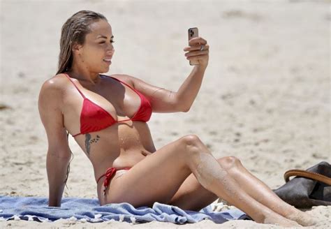 celeb natasha spencer was spotted in bikini at the beach
