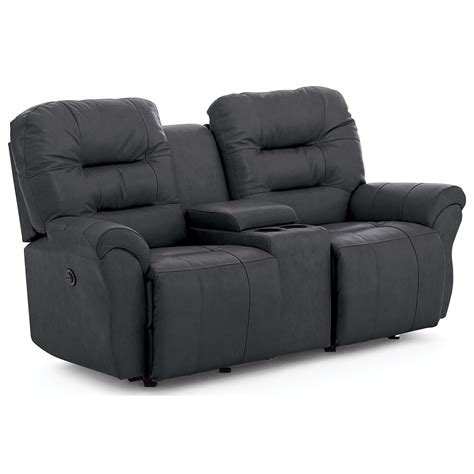 home furnishings unity casual power space saver reclining loveseat  cupholder storage