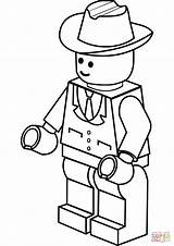 Coloring Lego Cowboy Pages Man Hat Printable Drawing sketch template