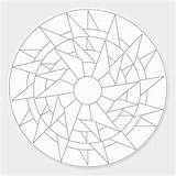 Round Pinwheel Coloring Mandala Sticker Large sketch template