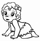 Crawling Coloring Baby Drawing Girl 76kb 612px Paintingvalley sketch template