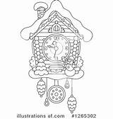 Clock Cuckoo Clipart Coloring Illustration Template Drawing Royalty Pages Bannykh Alex sketch template